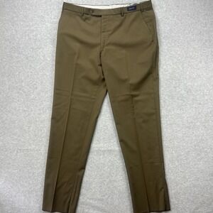 Ballin Dress Pants Men 44 Brown Comfort-EZE Dunhill Unhemmed Super 120s Wool NEW